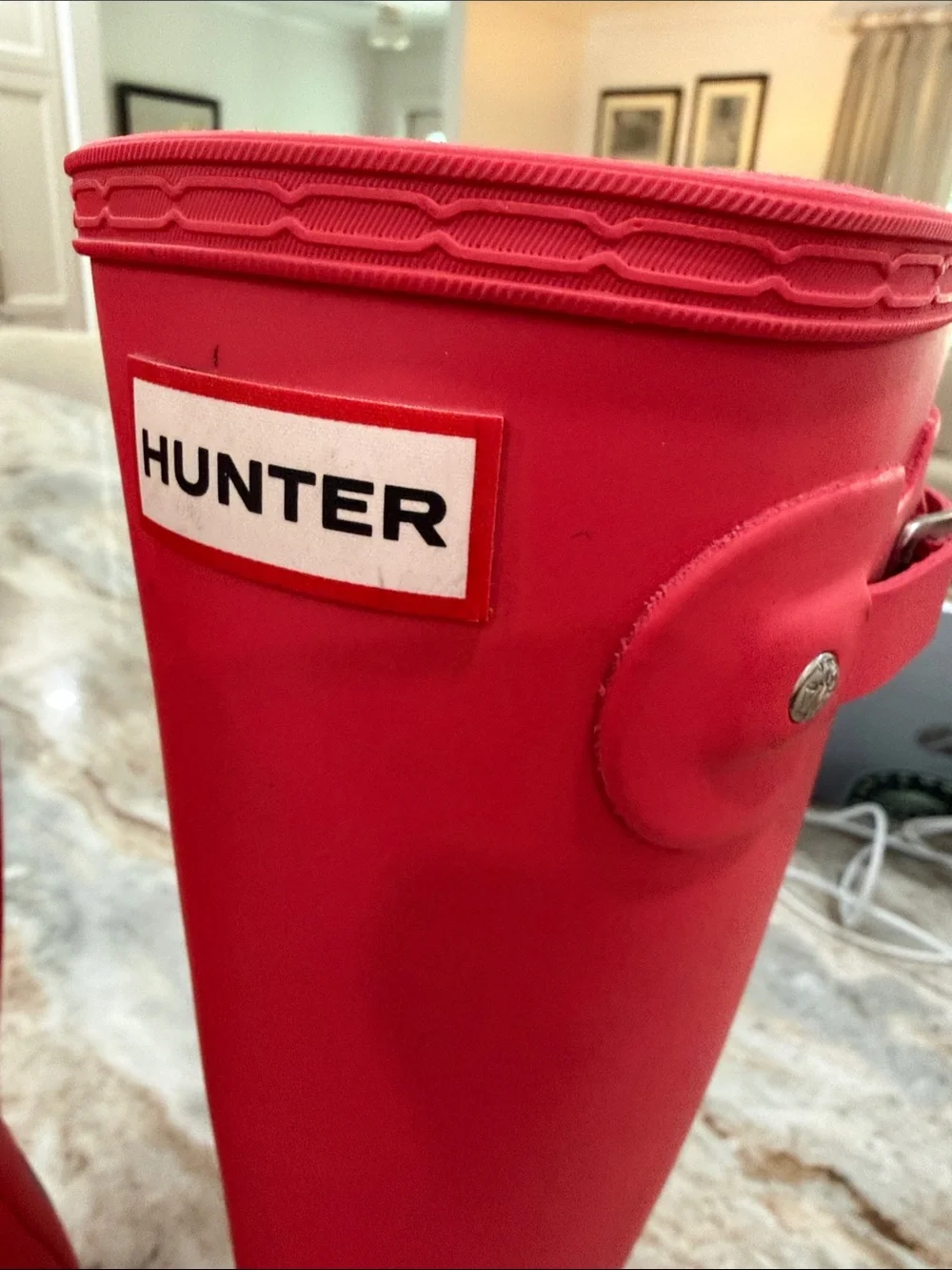 Hunter red Tall Rubber Rain Boots sz 5 kids